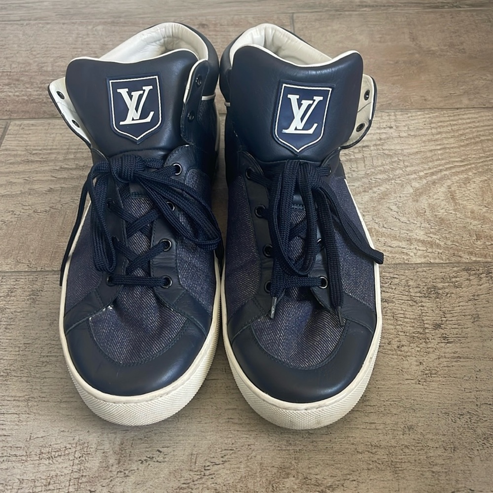 Louis Vuitton Navy and Black High-Top Sneakers